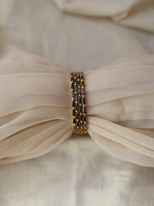 Heritage gold plated black stone bangle (1 set  of 4 bangles) HB235