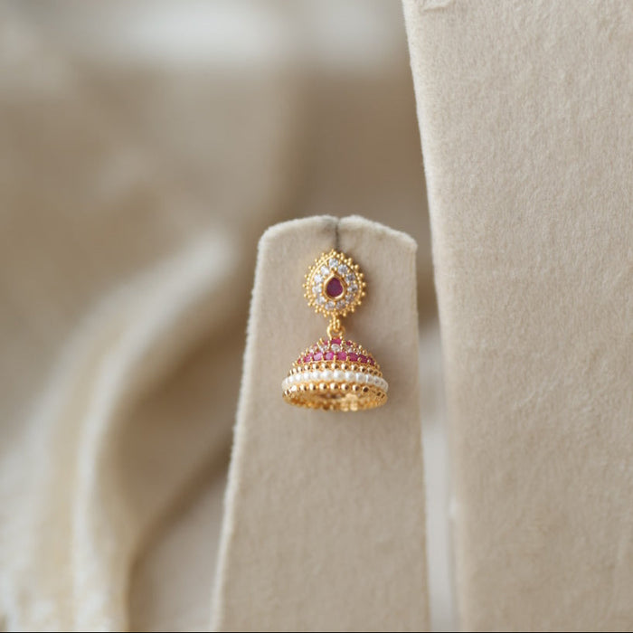 Heritage gold plated short and long padakam set necklace HPS123489