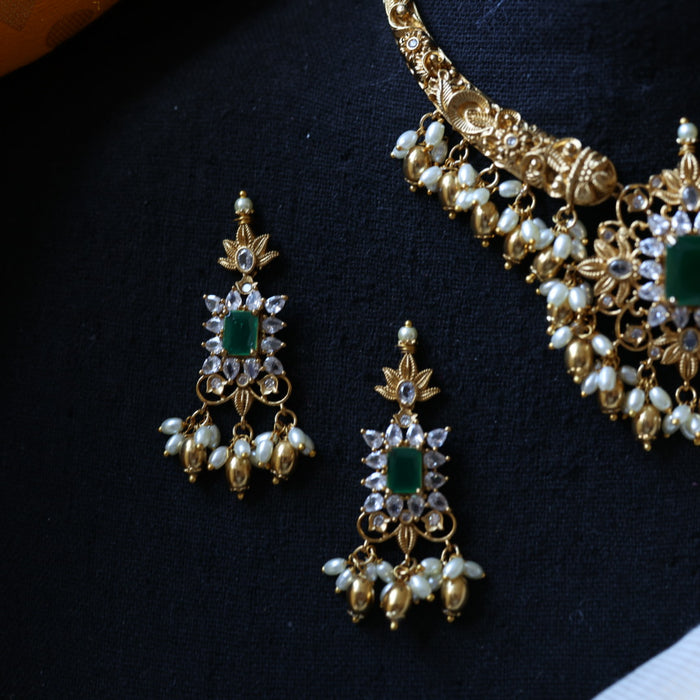 Antique choker necklace with earrings CCB1256