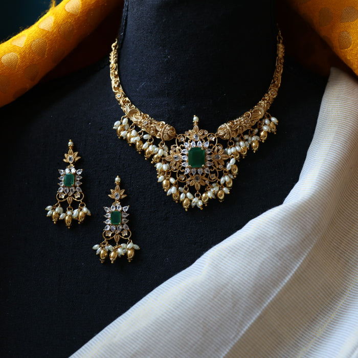Antique choker necklace with earrings CCB1256