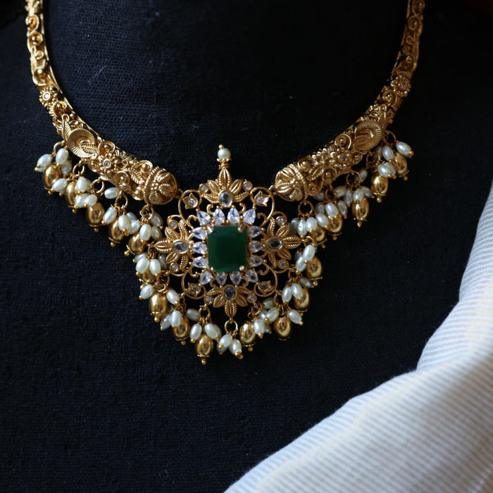 Antique choker necklace with earrings CCB1256