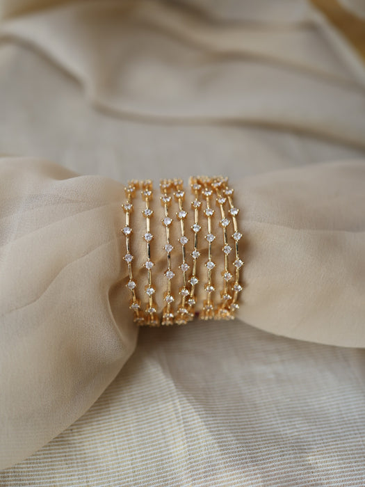 Heritage gold plated white stone bangle (1 set  of 2 bangles) HB230