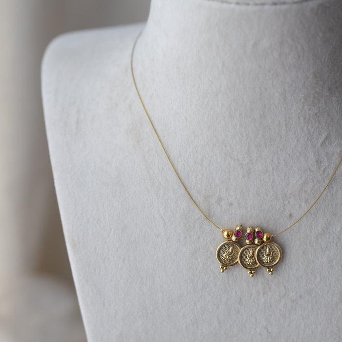 Antique coin design invisible short necklace IN4122