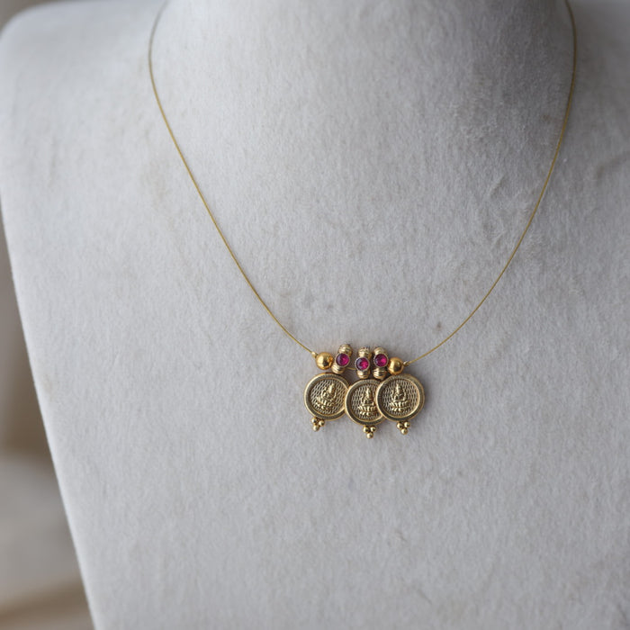 Antique coin design invisible short necklace IN4122