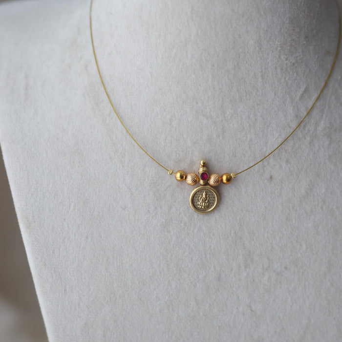 Antique coin design invisible short necklace IN4121