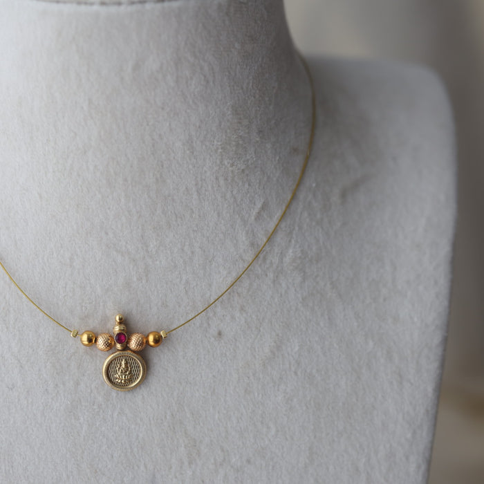 Antique coin design invisible short necklace IN4121