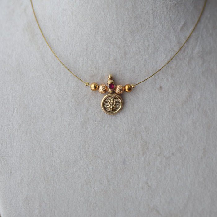 Antique coin design invisible short necklace IN4121