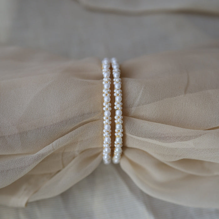 Heritage gold plated pearl bangle (1 set  of 2 bangles) HB228