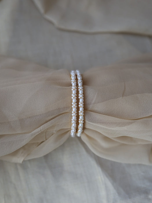Heritage gold plated pearl bangle (1 set  of 2 bangles) HB228