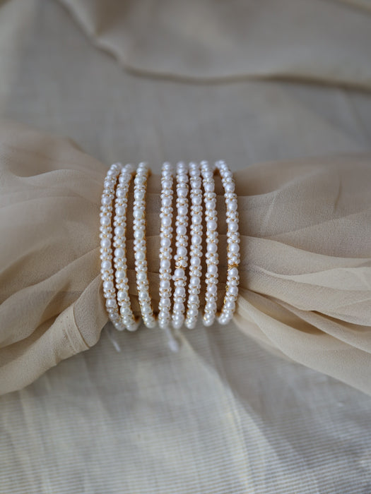 Heritage gold plated pearl bangle (1 set  of 2 bangles) HB228