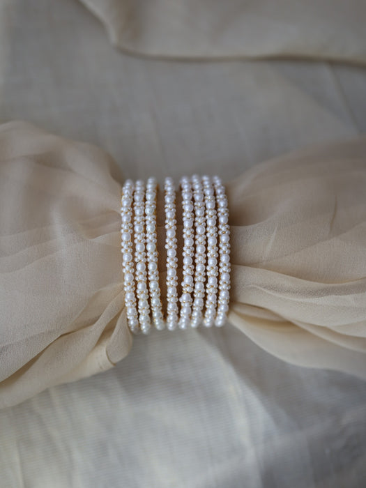 Heritage gold plated pearl bangle (1 set  of 2 bangles) HB228