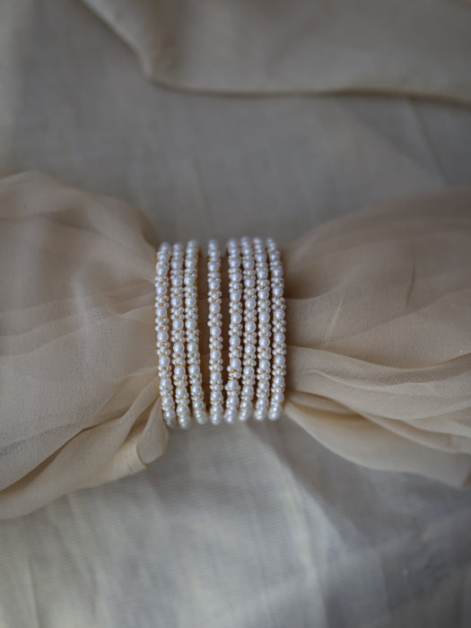 Heritage gold plated pearl bangle (1 set  of 2 bangles) HB228