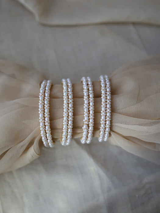 Heritage gold plated pearl bangle (1 set  of 2 bangles) HB228