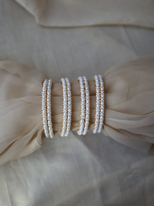 Heritage gold plated pearl bangle (1 set  of 2 bangles) HB228