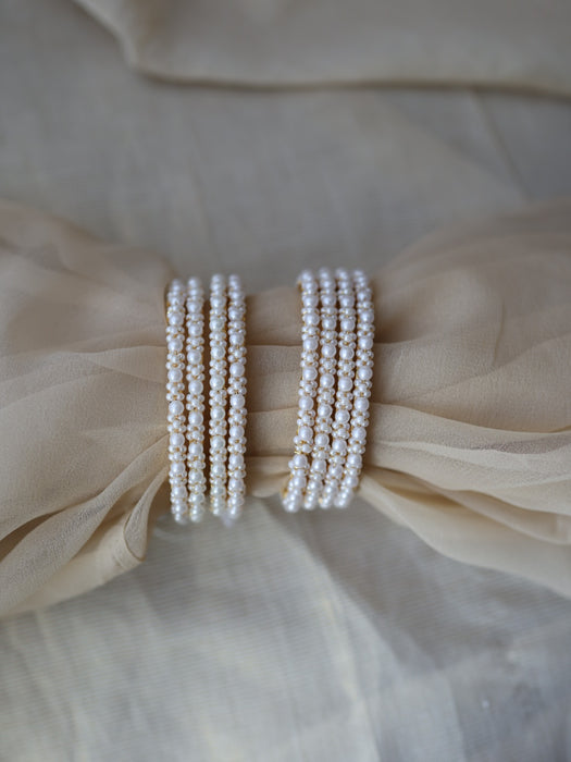 Heritage gold plated pearl bangle (1 set  of 2 bangles) HB228