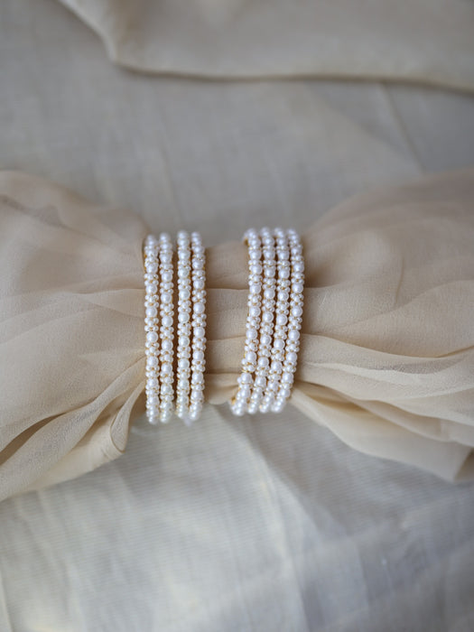 Heritage gold plated pearl bangle (1 set  of 2 bangles) HB228