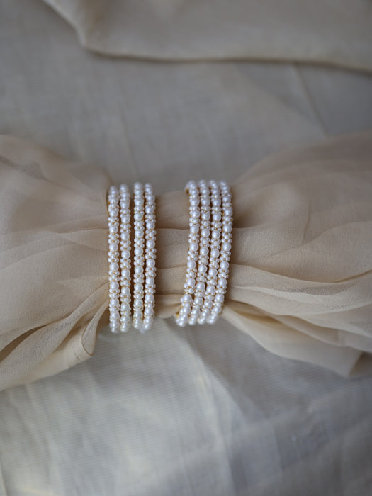 Heritage gold plated pearl bangle (1 set  of 2 bangles) HB228