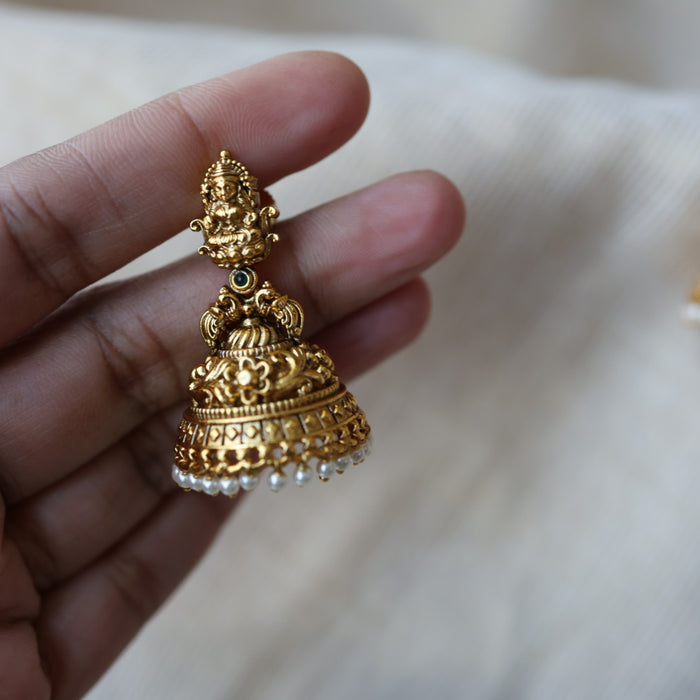 Antique temple design jumka earrings AJJ012