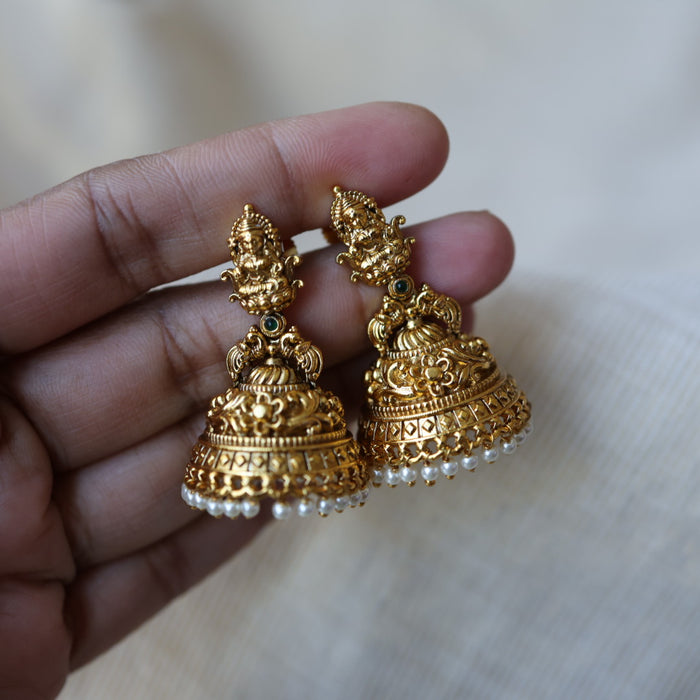 Antique temple design jumka earrings AJJ012