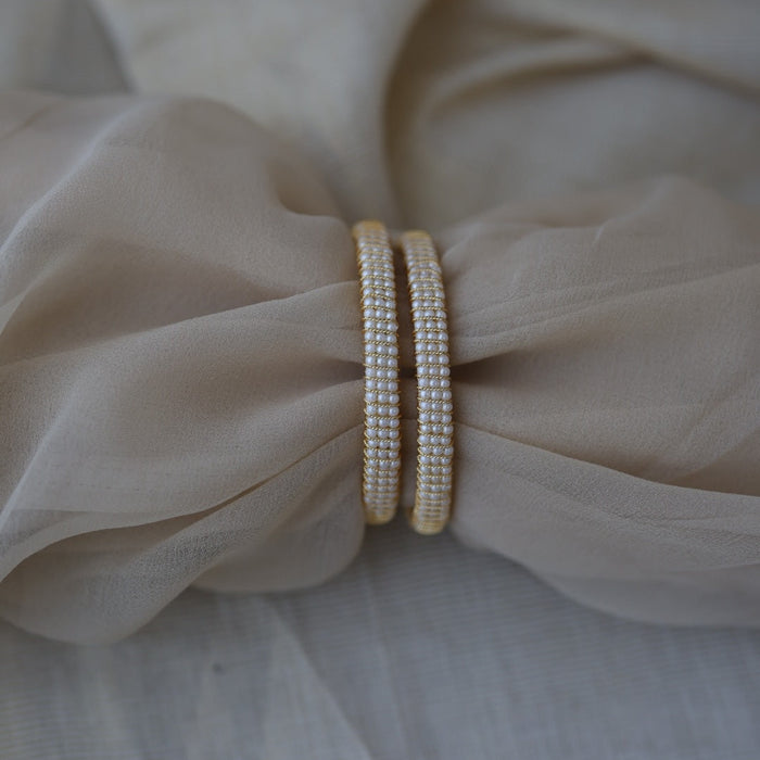 Heritage gold plated pearl bangle (1 set  of 2 bangles) HB201