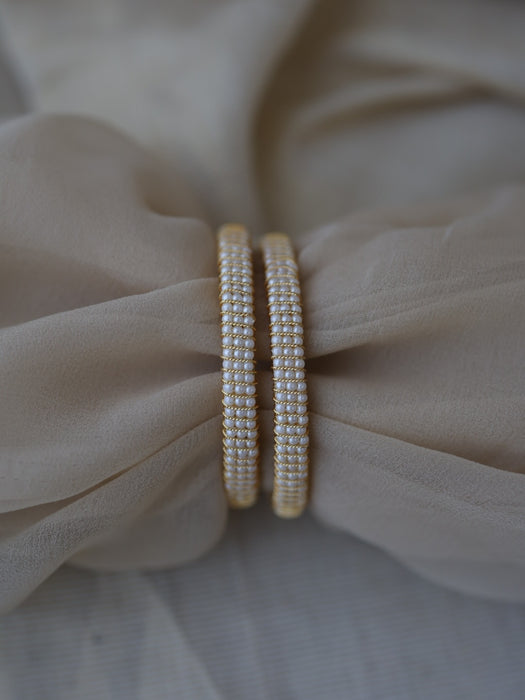 Heritage gold plated pearl bangle (1 set  of 2 bangles) HB201