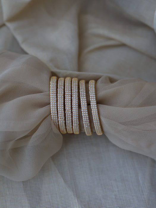 Heritage gold plated pearl bangle (1 set  of 2 bangles) HB201