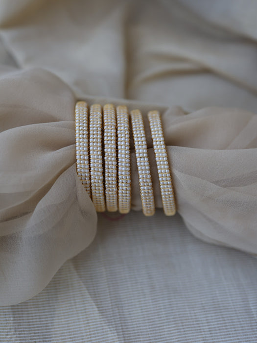 Heritage gold plated pearl bangle (1 set  of 2 bangles) HB201