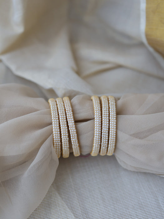 Heritage gold plated pearl bangle (1 set  of 2 bangles) HB201