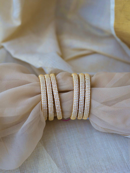 Heritage gold plated pearl bangle (1 set  of 2 bangles) HB201