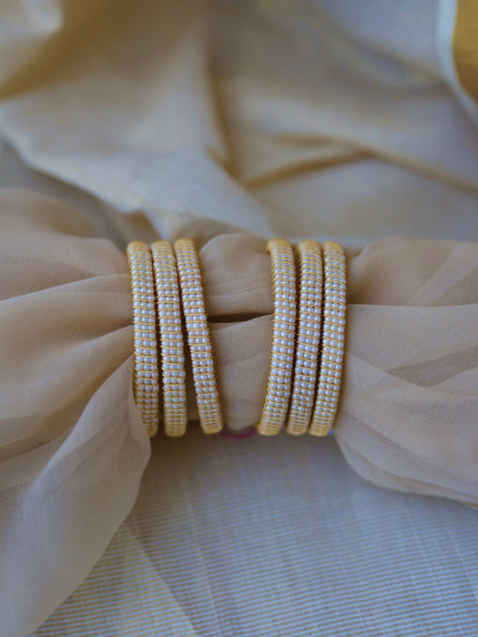 Heritage gold plated pearl bangle (1 set  of 2 bangles) HB201
