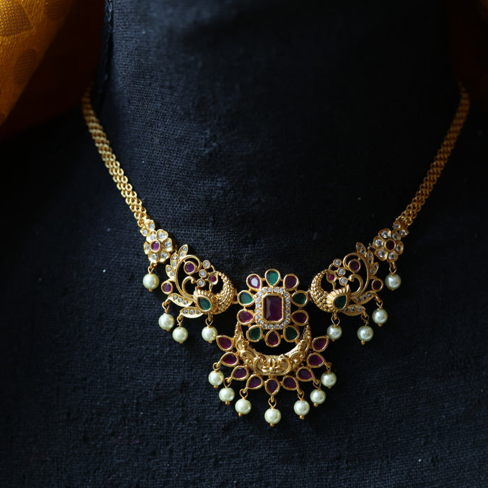 Antique ruby pearl choker necklace and earrings CCB11456