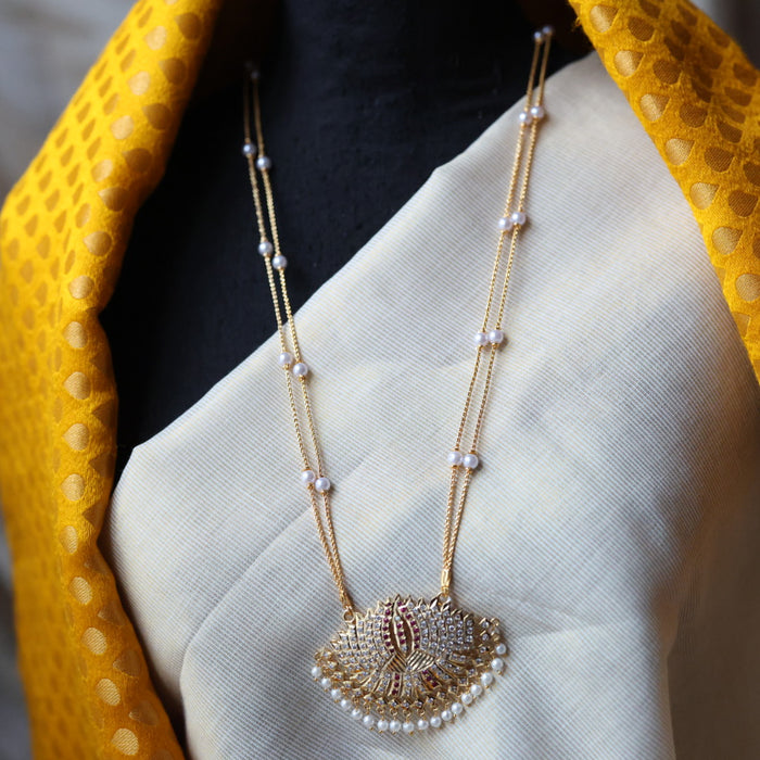 Heritage gold plated padakam long necklace HP5436