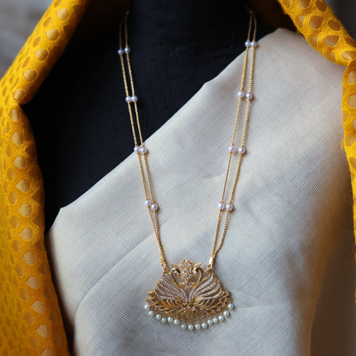 Heritage gold plated padakam long necklace HP5437