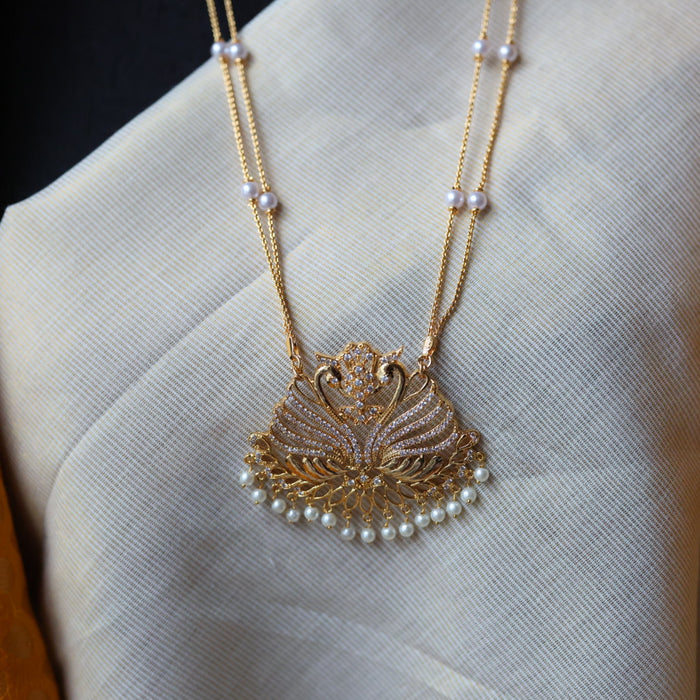 Heritage gold plated padakam long necklace HP5437