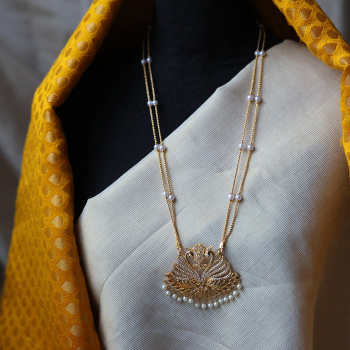 Heritage gold plated padakam long necklace HP5437