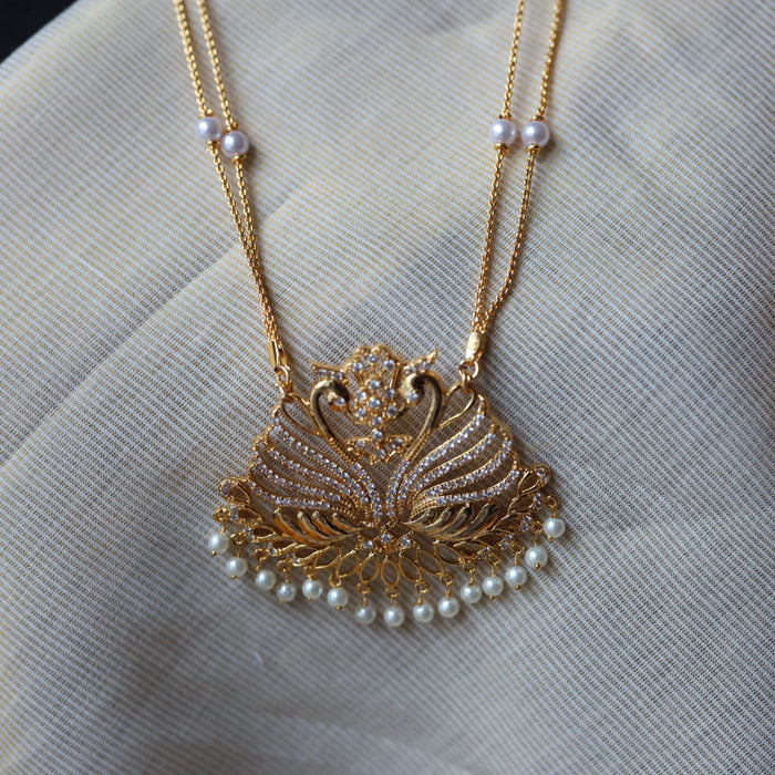 Heritage gold plated padakam long necklace HP5437