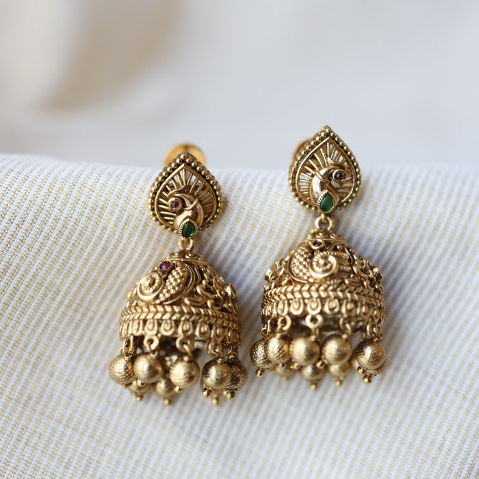 Antique gold jumka earrings AJJ434
