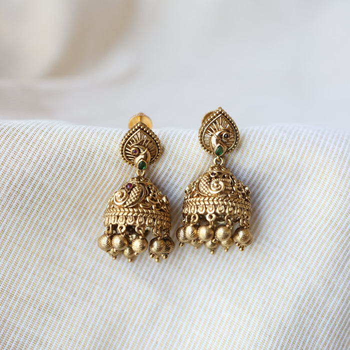 Antique gold jumka earrings AJJ434
