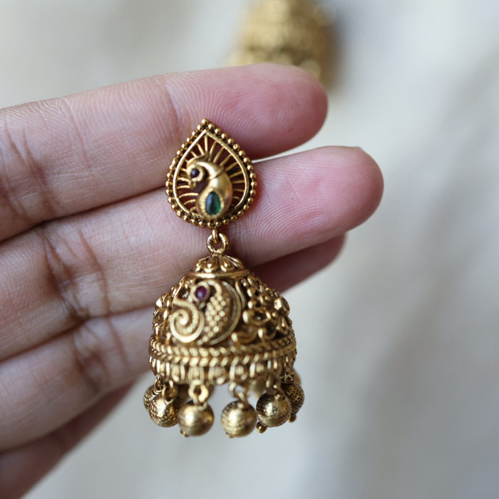Antique gold jumka earrings AJJ434