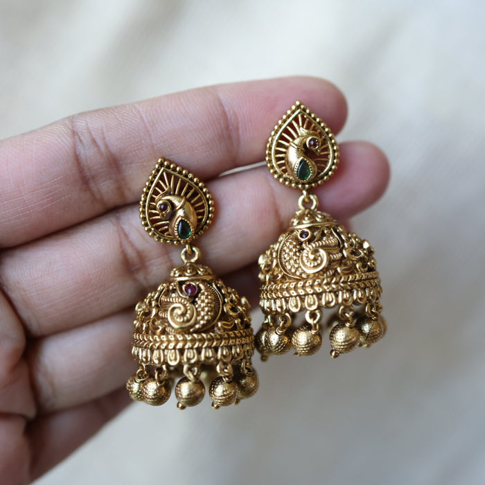 Antique gold jumka earrings AJJ434