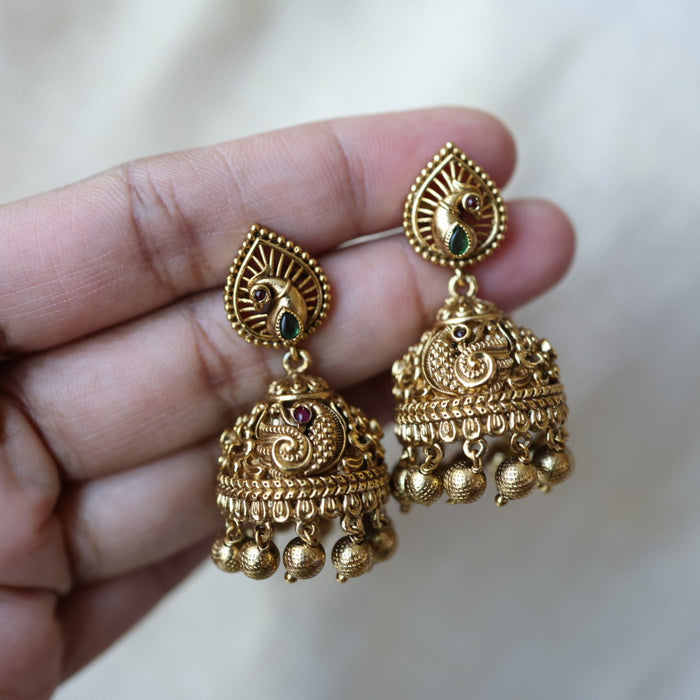 Antique gold jumka earrings AJJ434