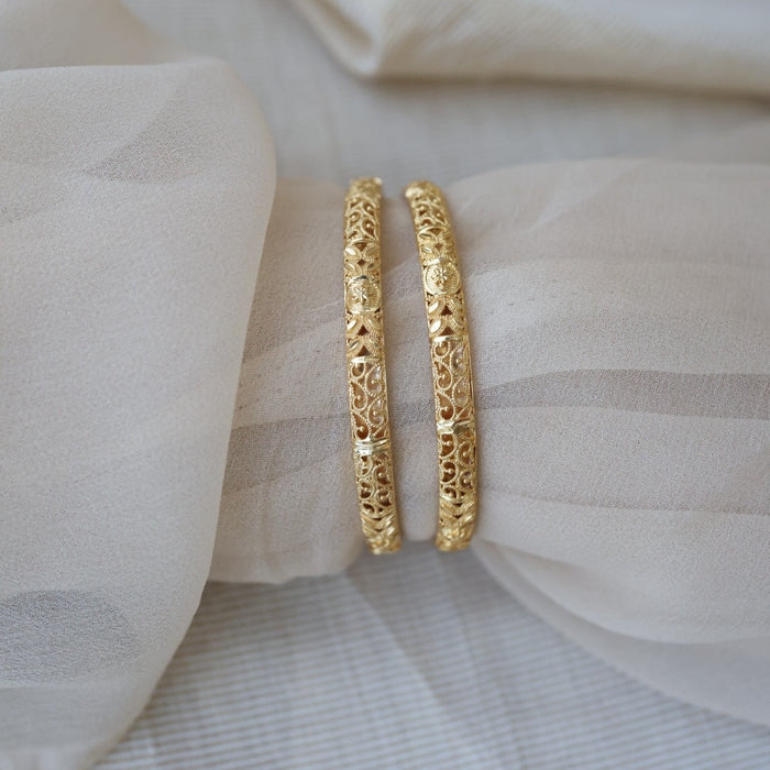 Heritage gold plated gold bangle (1 set of 2 bangles) HB207