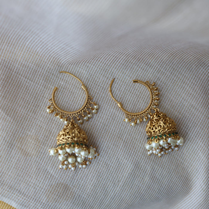 Antique gold jumka earrings  AJ4714