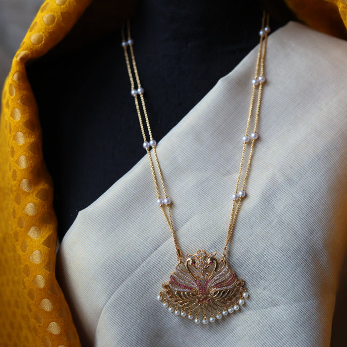 Heritage gold plated padakam long necklace HP5441