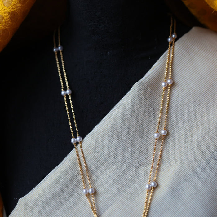 Heritage gold plated padakam long necklace HP5441