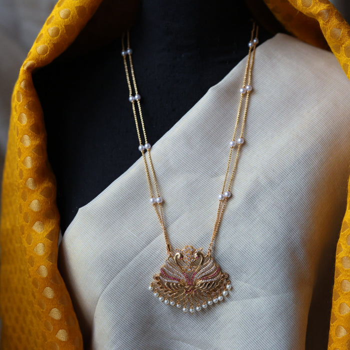 Heritage gold plated padakam long necklace HP5441