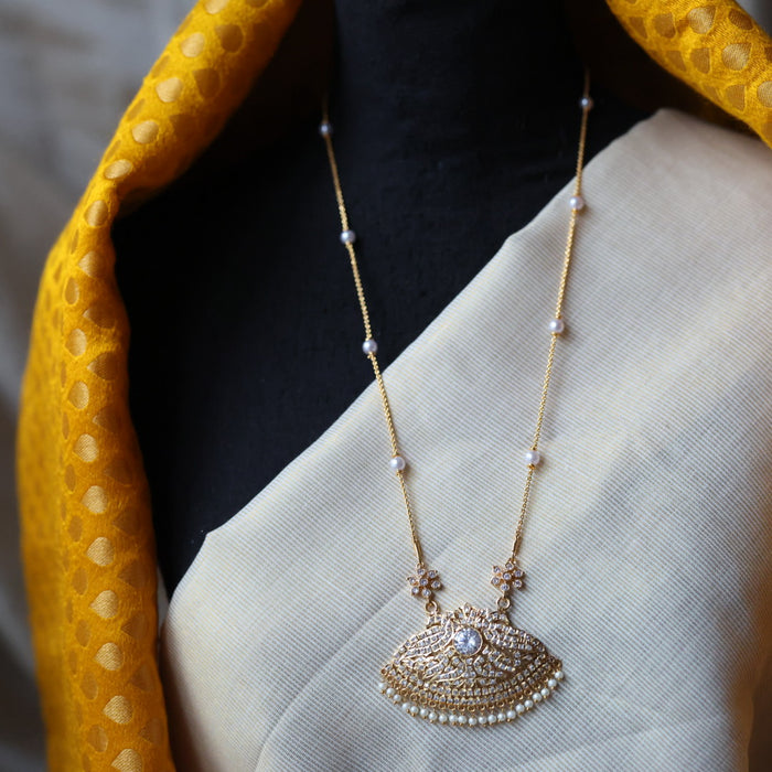 Heritage gold plated padakam long necklace HP5442