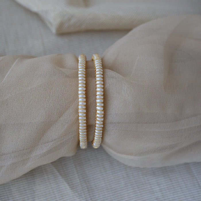 Heritage gold plated pearl bangle (1 set  of 2 bangles) HB209