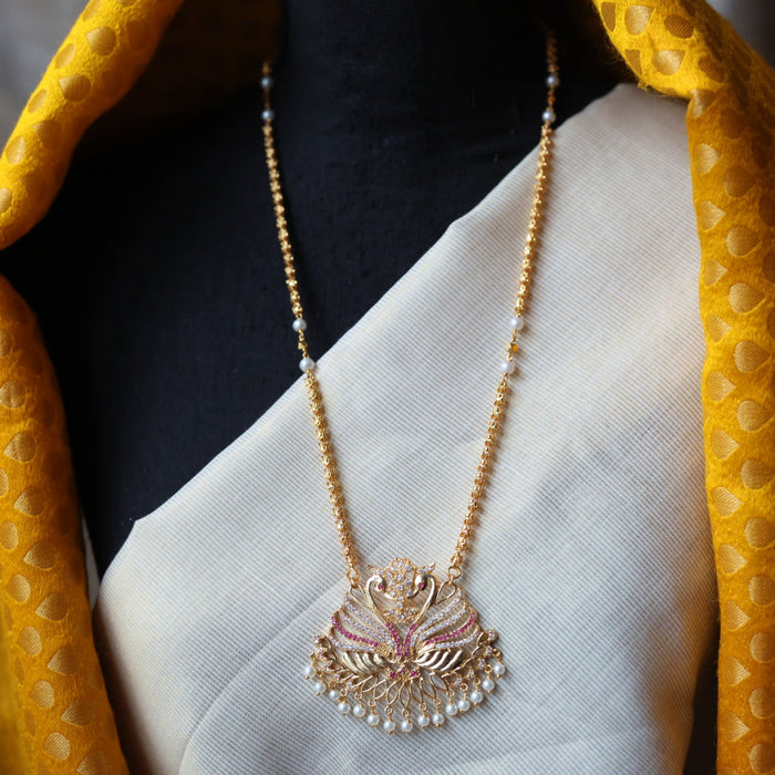 Heritage gold plated padakam long necklace HP5434