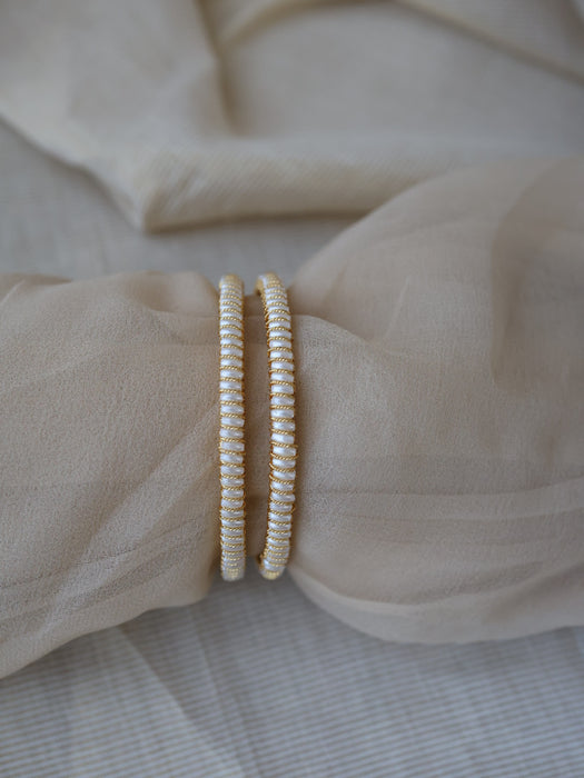 Heritage gold plated pearl bangle (1 set  of 2 bangles) HB209